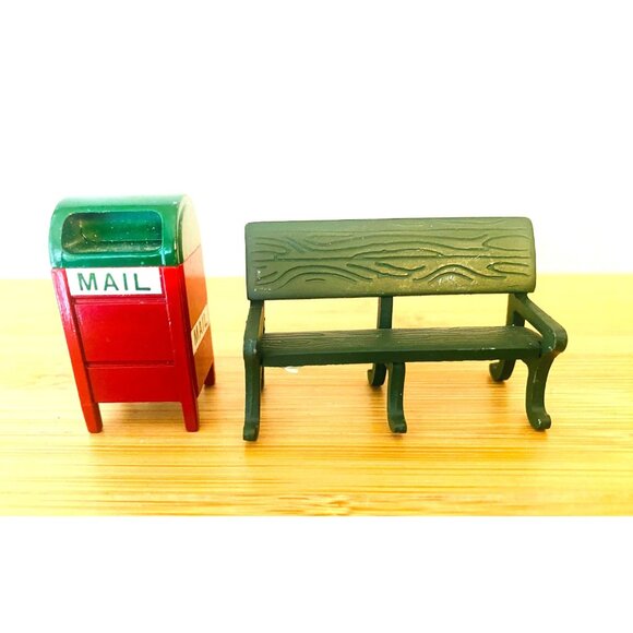 Department 56 Heritage Village Bench and Mailbox Christmas Doll House Miniature - Picture 1 of 3